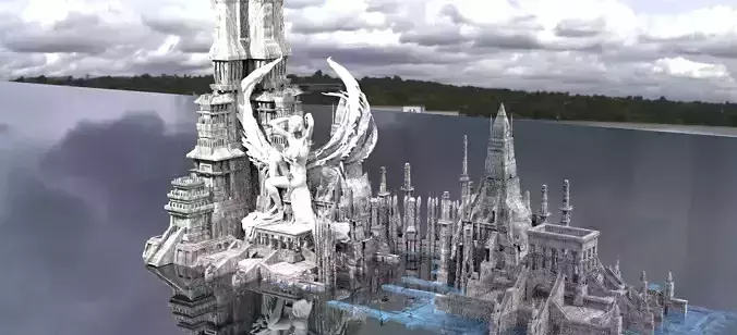 Ancient Egyptian Floating Temples Towers 