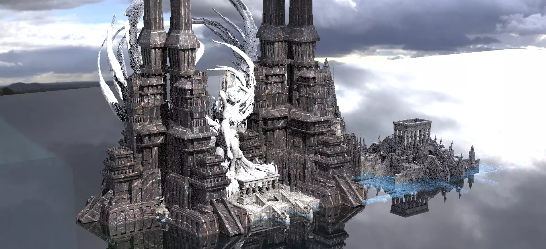 Ancient Egyptian Goddess Towers 3D model
