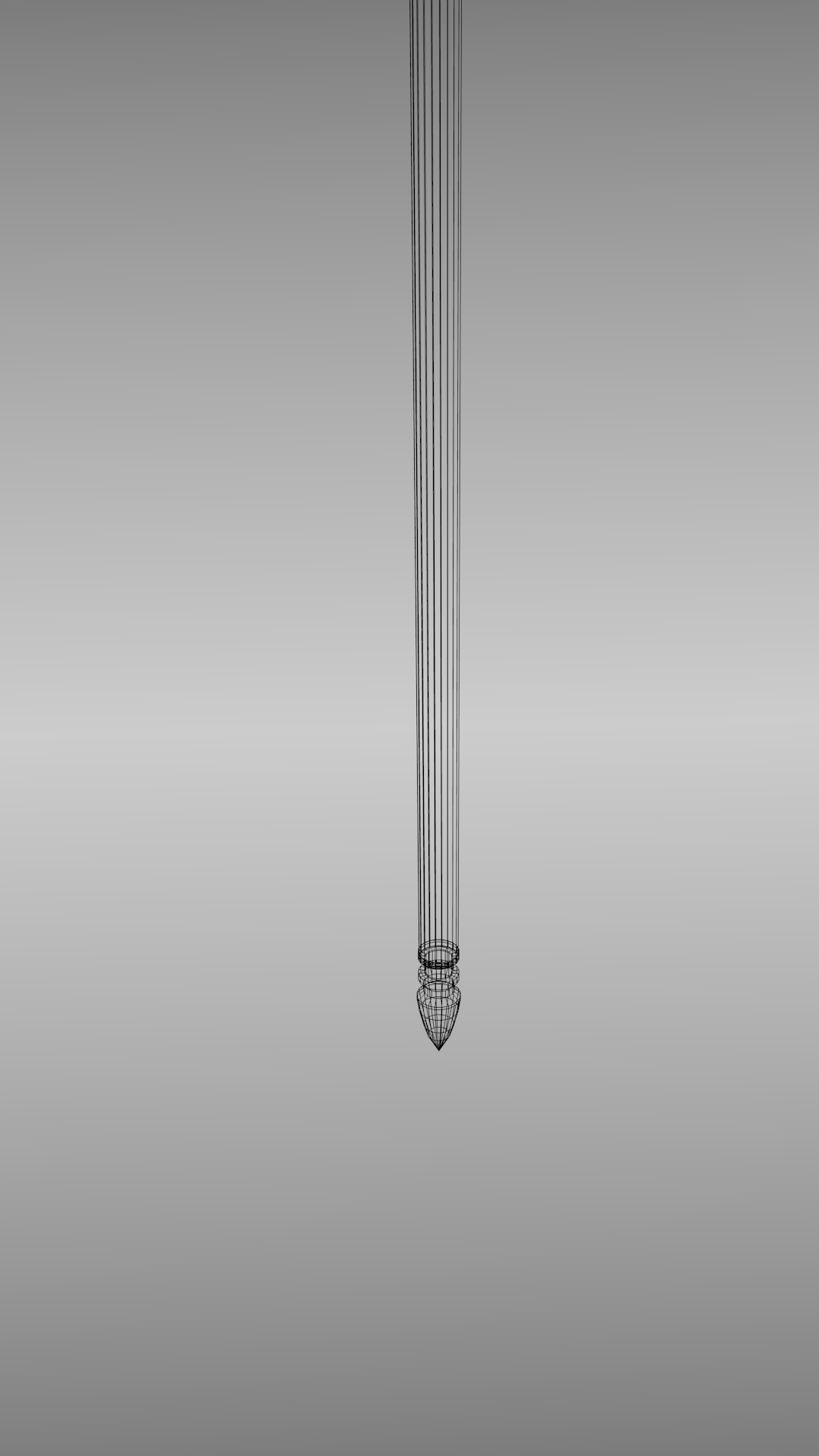 Spear wooden sword 3D model_7