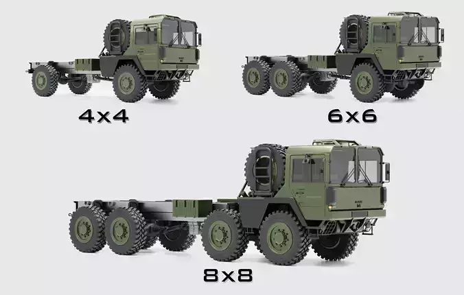 Man KAT1 3D Model - 4x4 6x6 and 8x8 Trucks 3D model