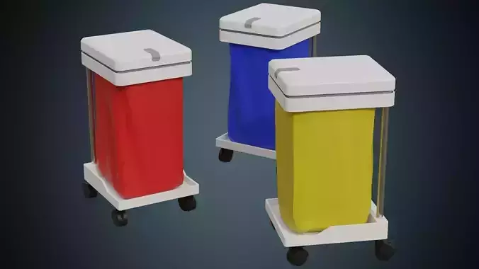 Waste Bin 1A Low-poly 3D model