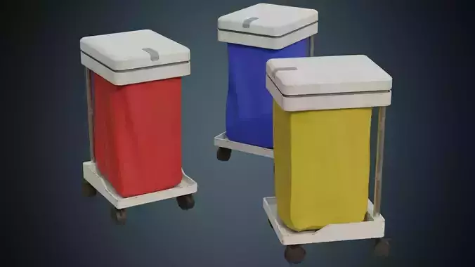 Waste Bin 1B Low-poly 3D model