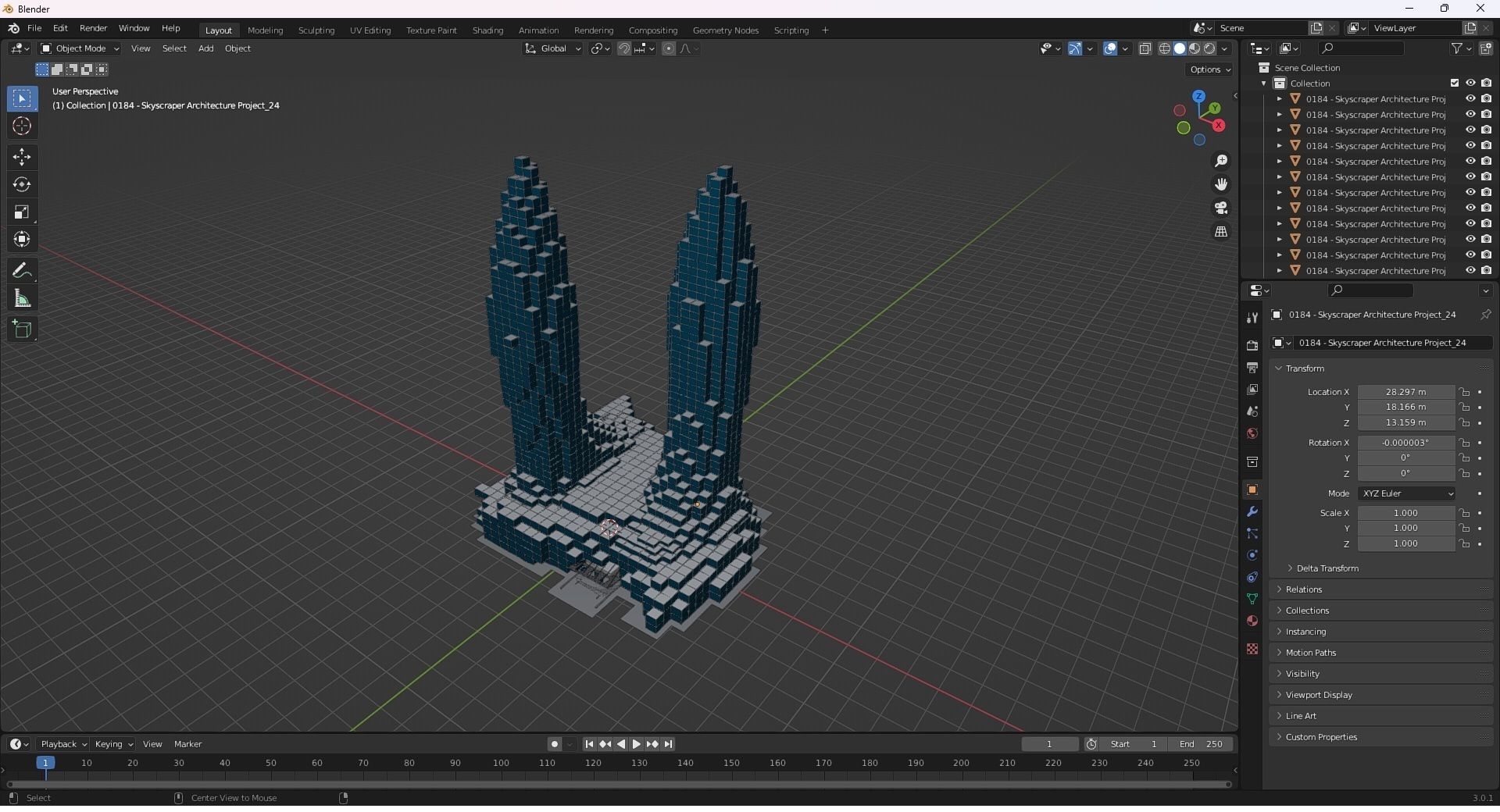 0184 - Skyscraper Architecture 3D Project - 2D Drawings 3D model_34