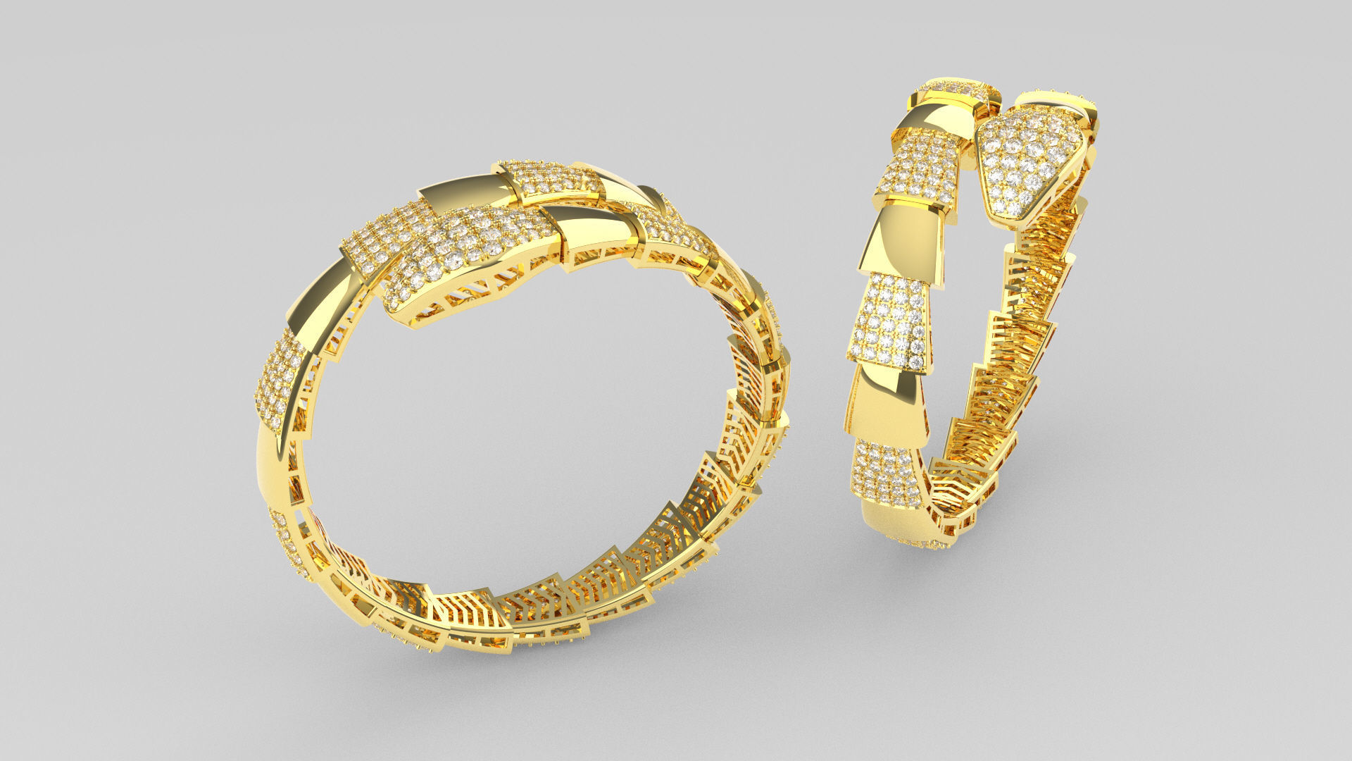 Bracelet Snake 3D print model_1