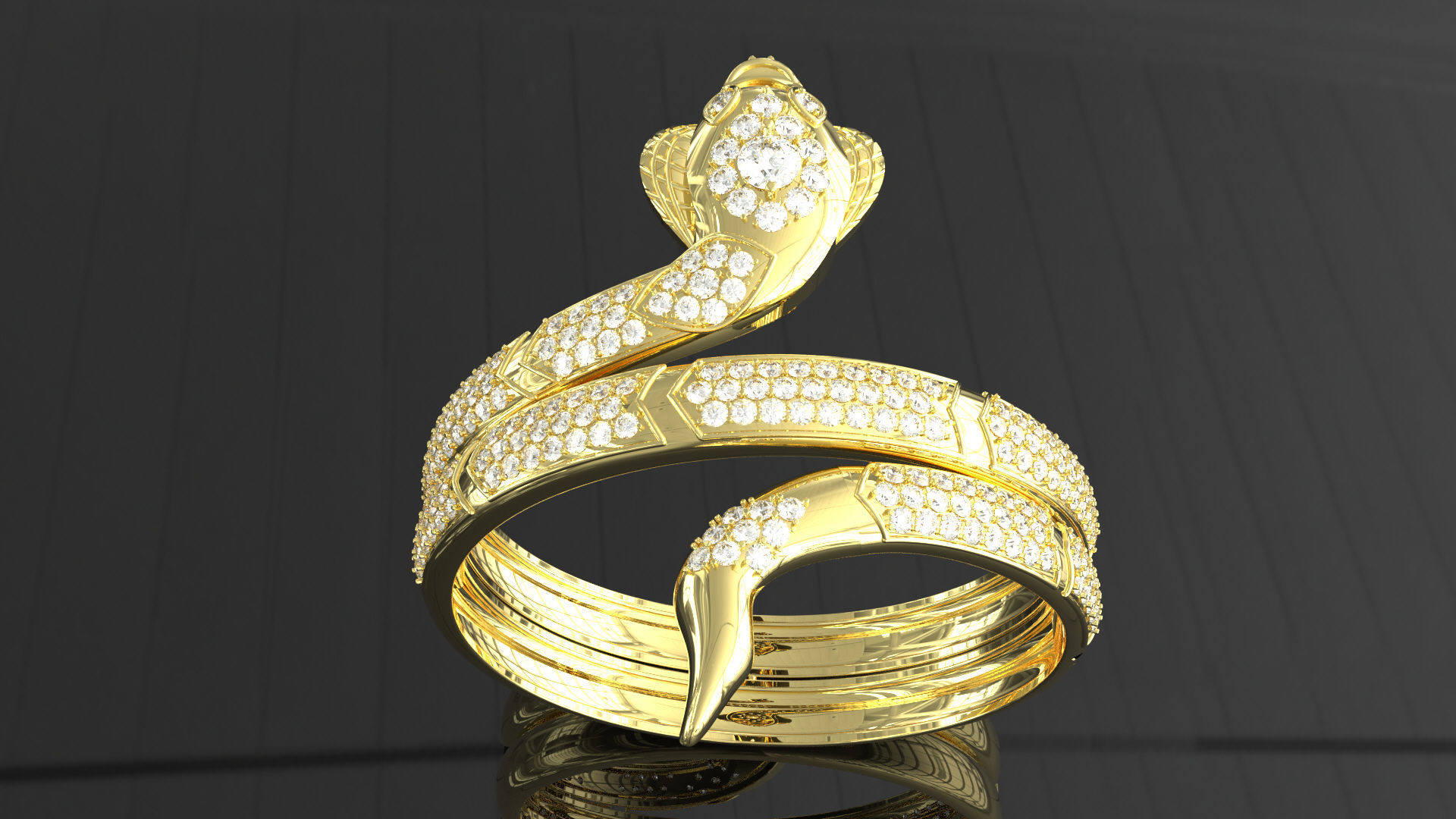 Bracelet Snake 3D print model_1