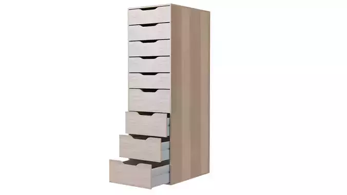 Alex Section with 9 drawers white 36x116 cm