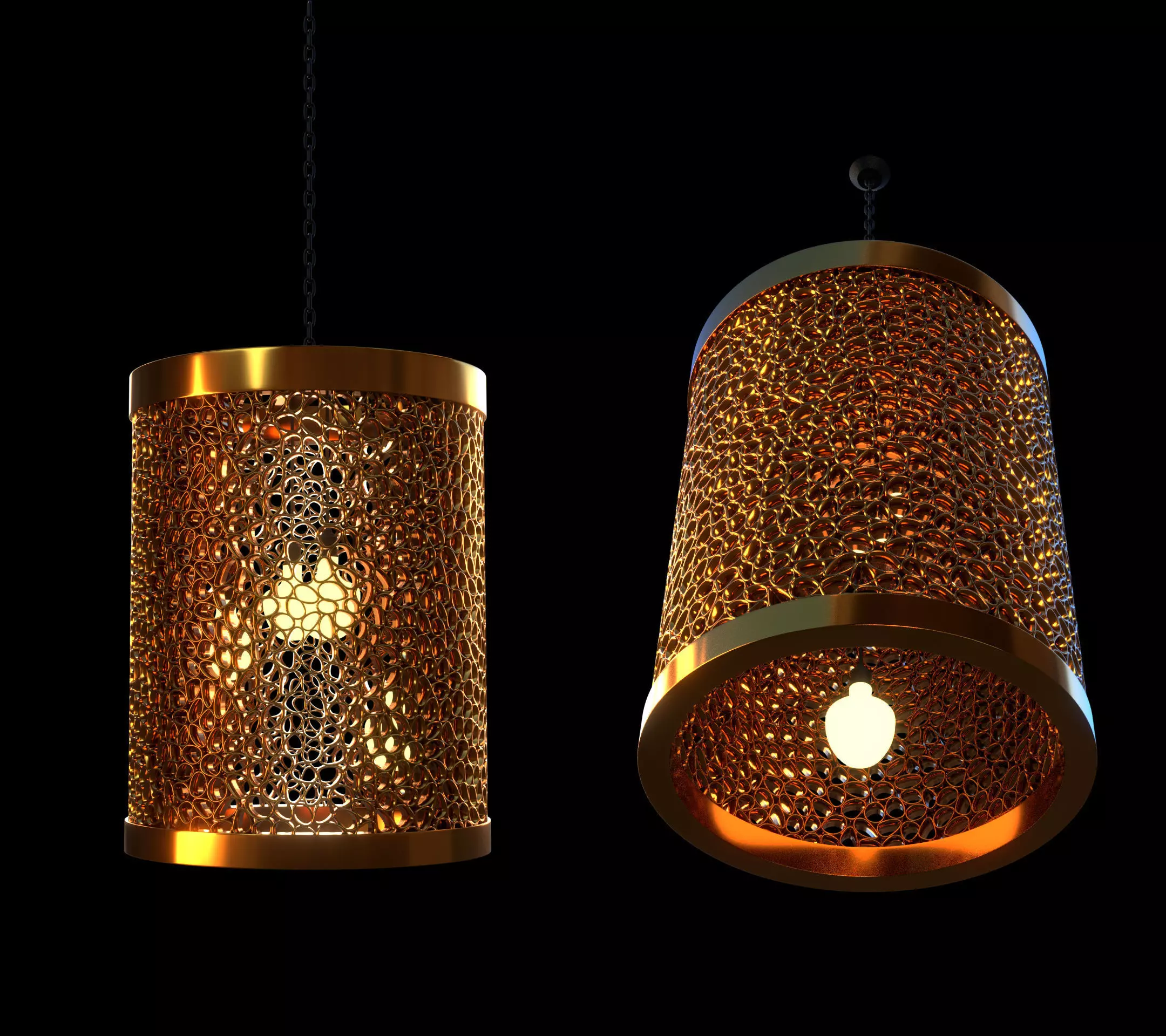 Chandelier Copper Mesh 3D model_0