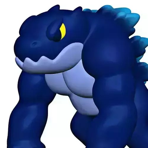 Godzilla x King Kong mashup fusion fan art chibi  style Pokemon 