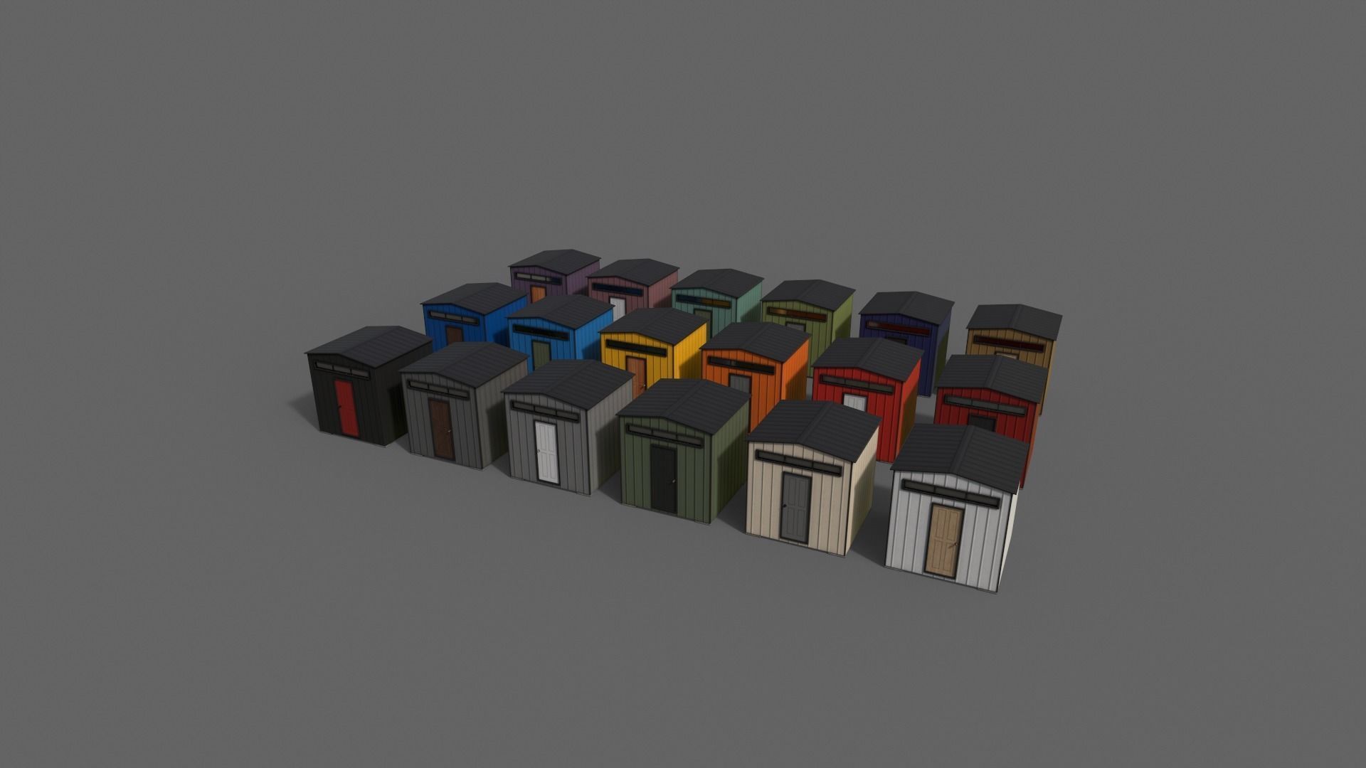 PBR Shed House B V2 Low-poly 3D model_12