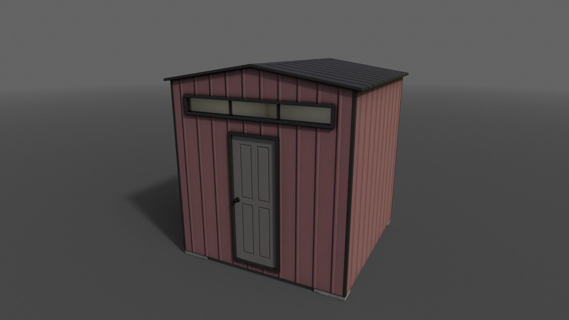 PBR Shed House B V2 Low-poly 3D model_4