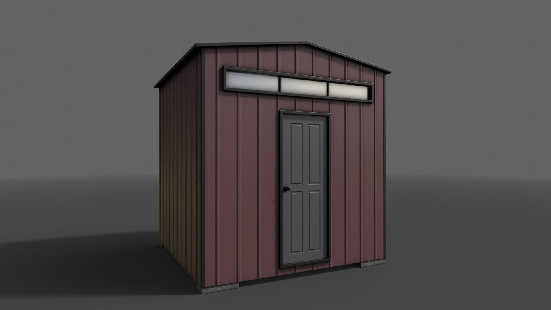 PBR Shed House B V2 Low-poly 3D model_2
