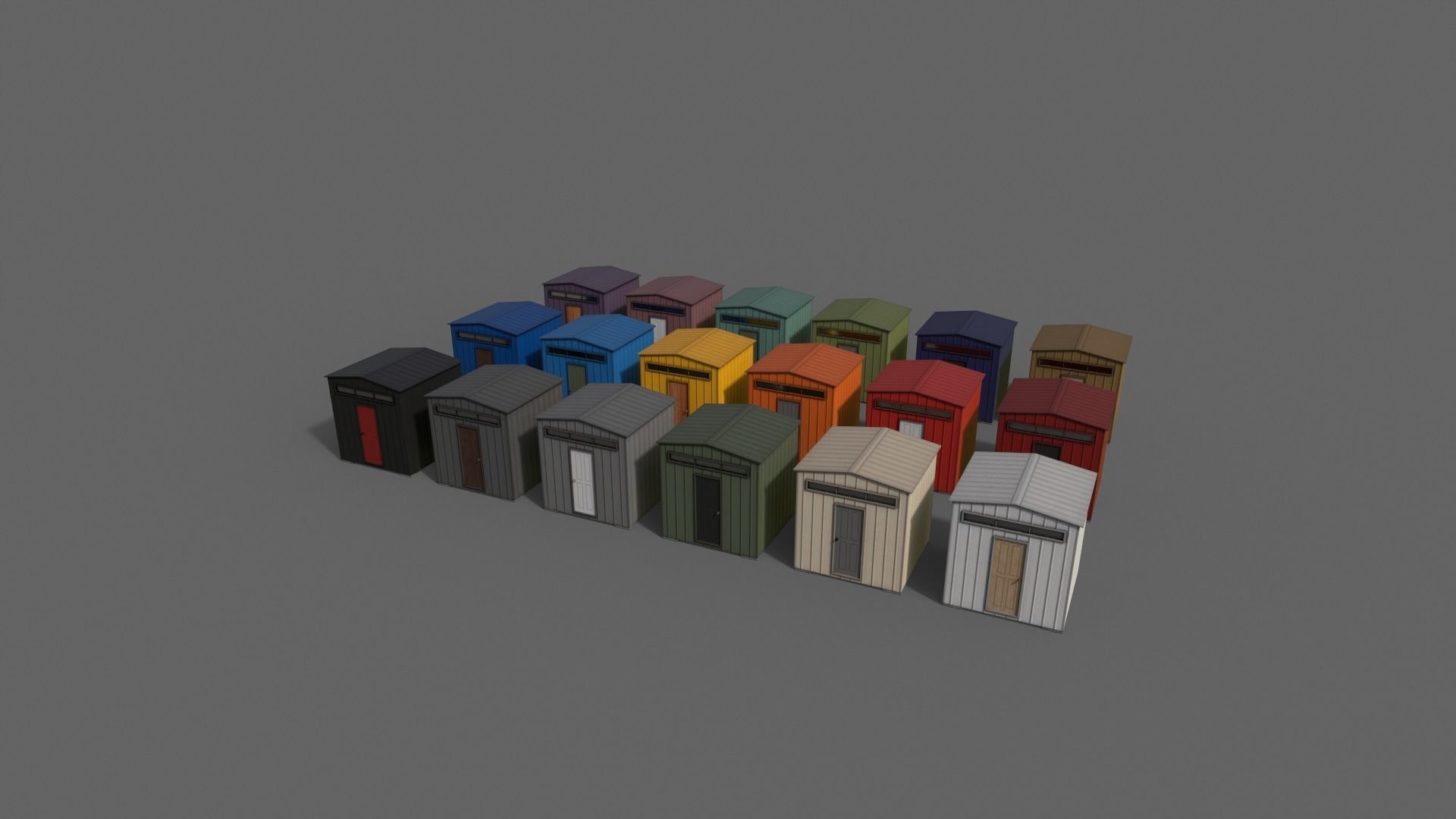 PBR Shed House B V2 Low-poly 3D model_11