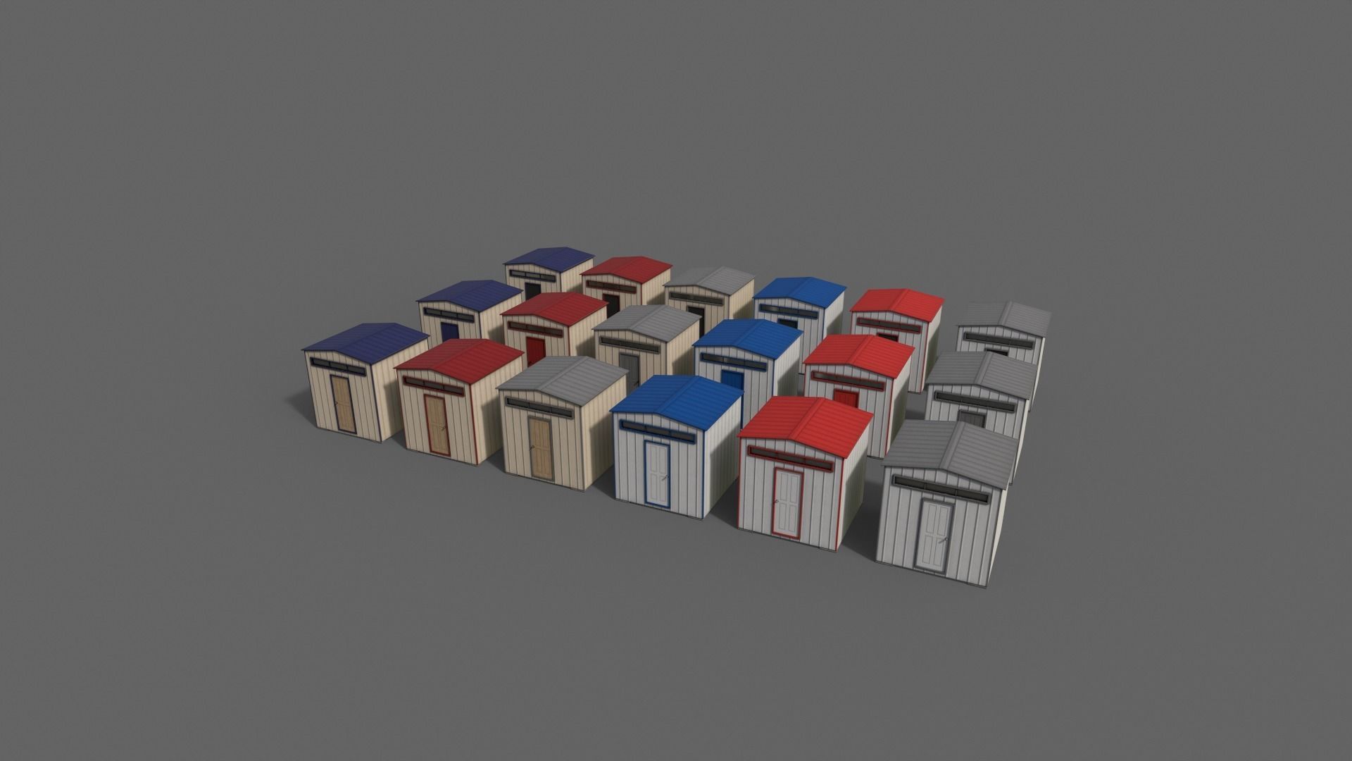 PBR Shed House B V2 Low-poly 3D model_9