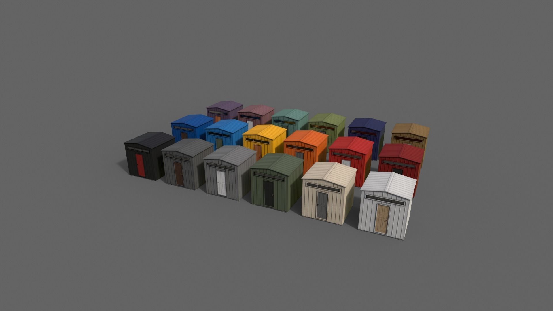 PBR Shed House B V2 Low-poly 3D model_10