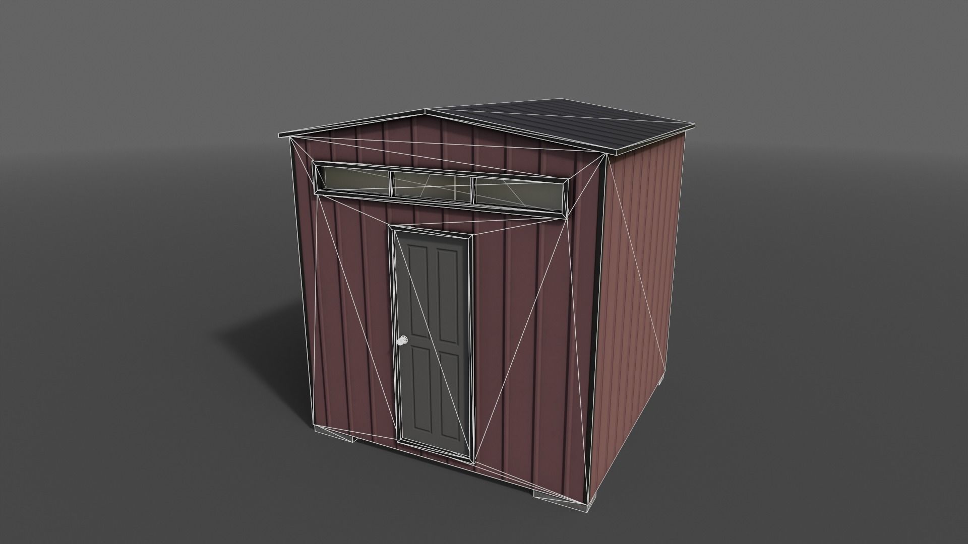 PBR Shed House B V2 Low-poly 3D model_16