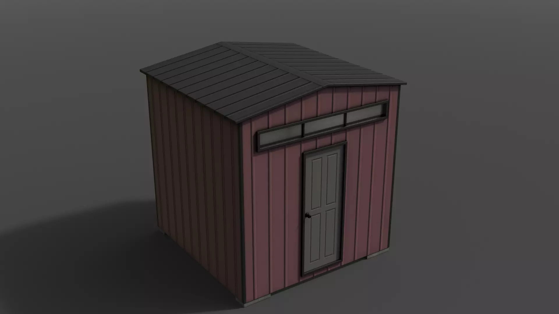 PBR Shed House B V2 Low-poly 3D model_0