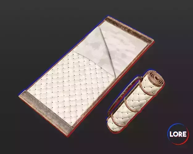 Medieval Noble Accessory Bedroll Low-poly 3D model