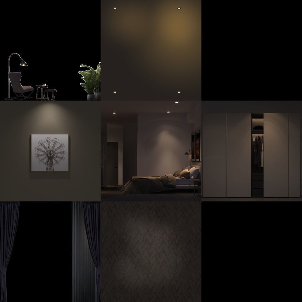 Luxurious and beautiful one story villa 3D print model_14