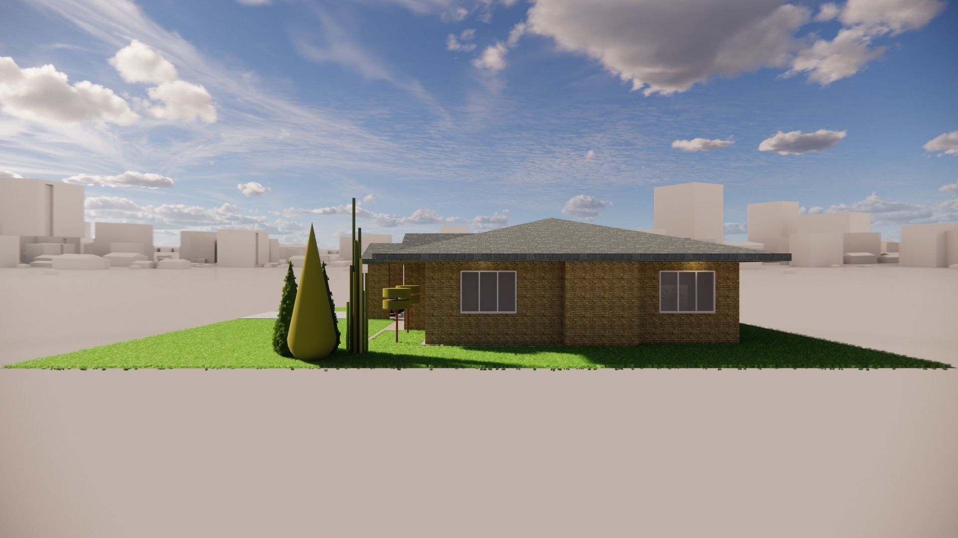 Luxurious and beautiful one story villa 3D print model_6