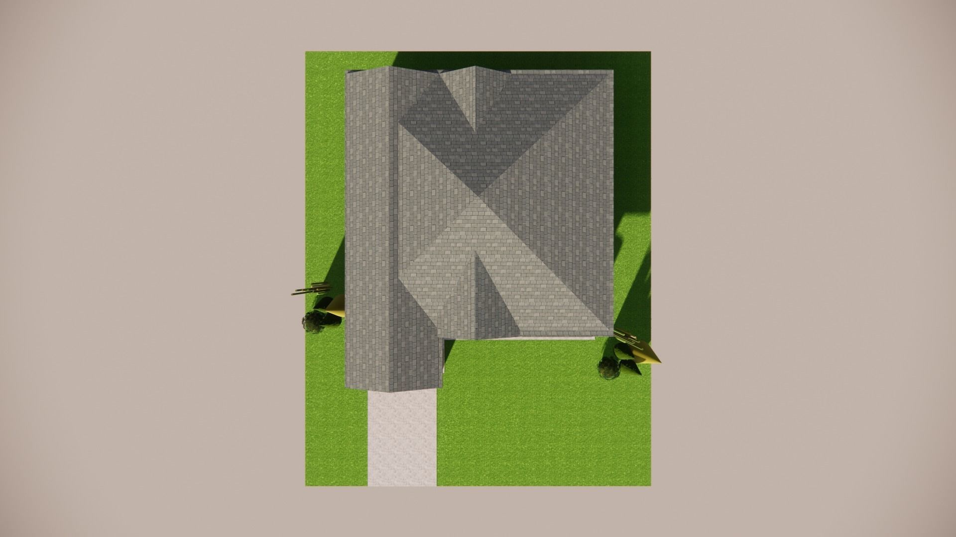 Luxurious and beautiful one story villa 3D print model_7