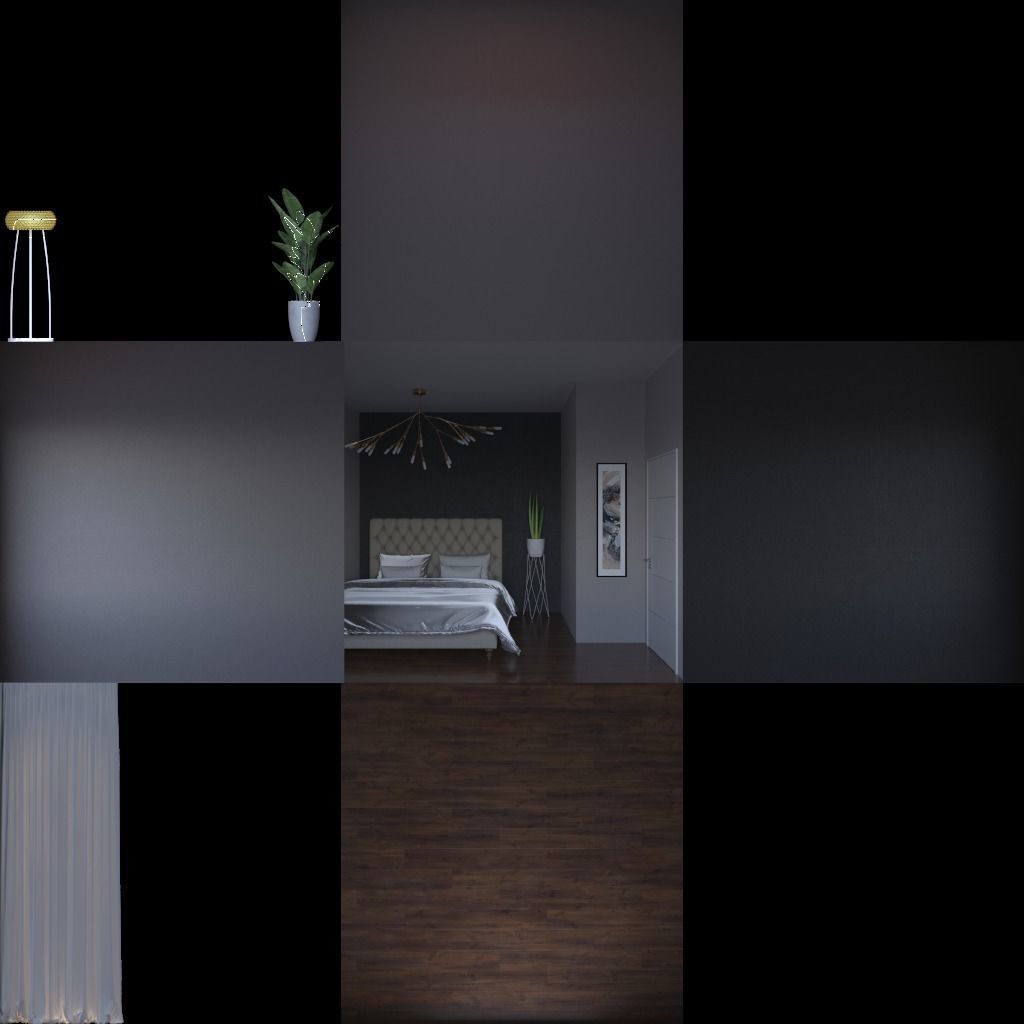 Luxurious and beautiful one story villa 3D print model_13