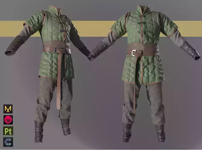 Medieval Gambeson Padded Jacket Male clothes