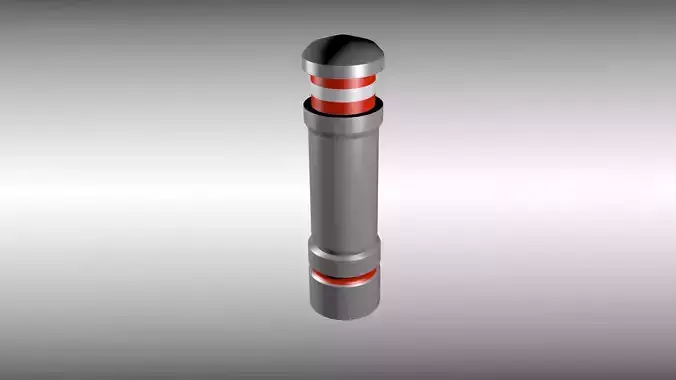 Bollard metal pole with stripes