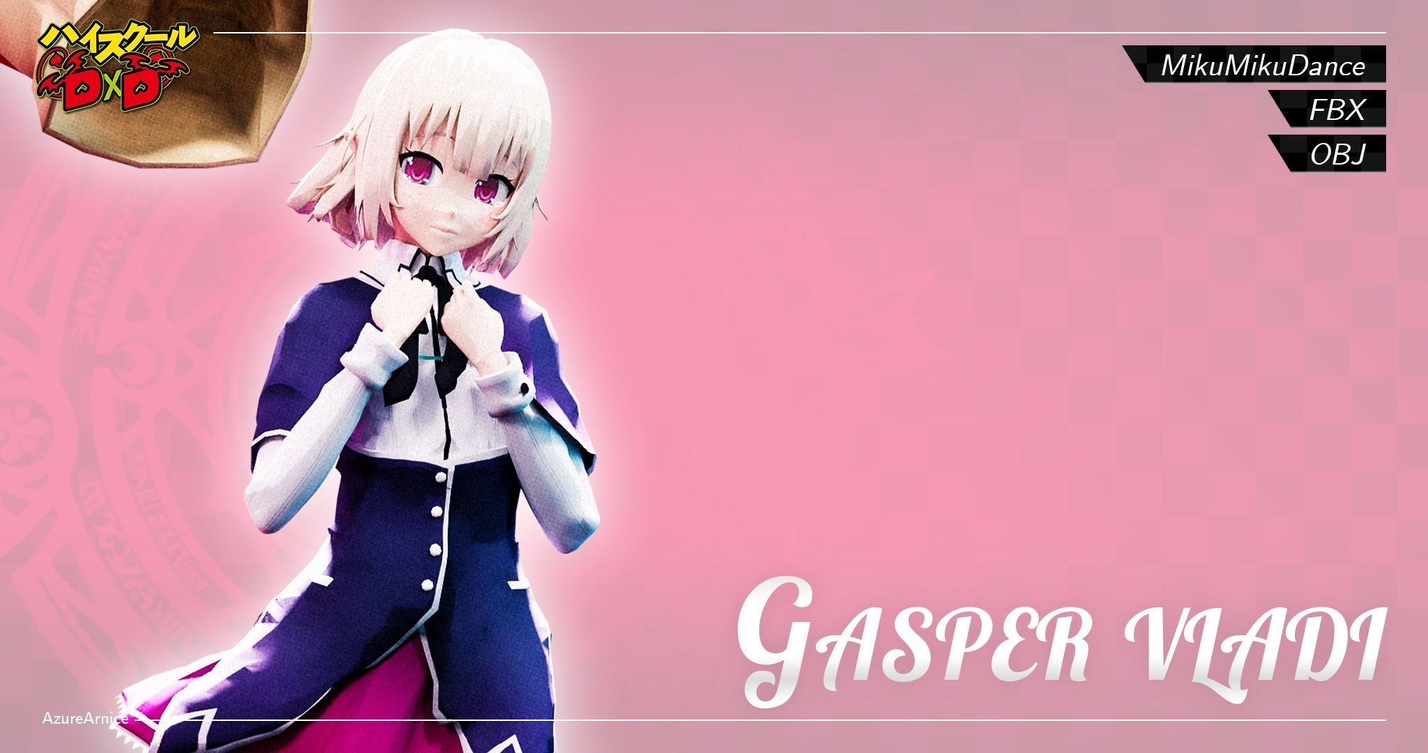 Highschool DxD - Gasper Vladi MMD Model Low-poly 3D model_2
