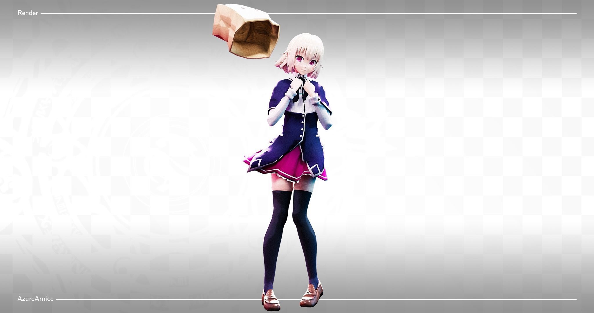 Highschool DxD - Gasper Vladi MMD Model Low-poly 3D model_3