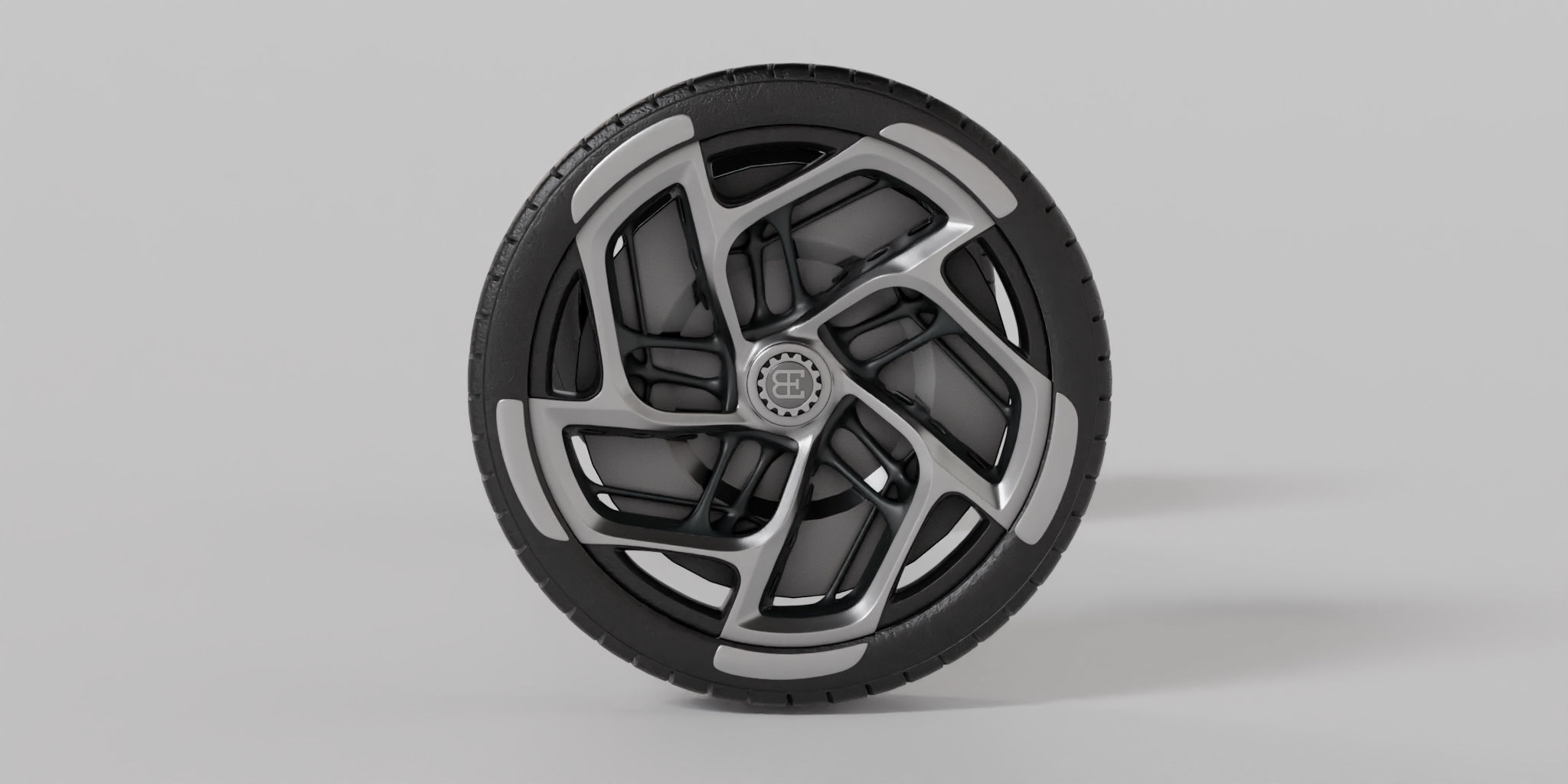 Bugatti la voiture noire Low-poly 3D model_7