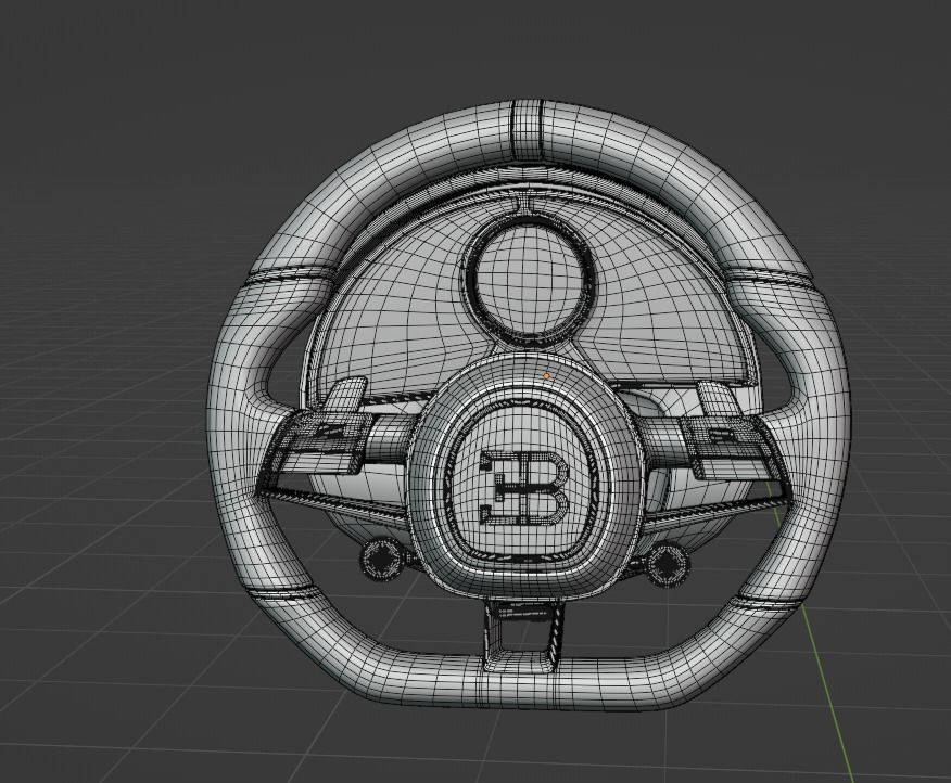 Bugatti la voiture noire Low-poly 3D model_2