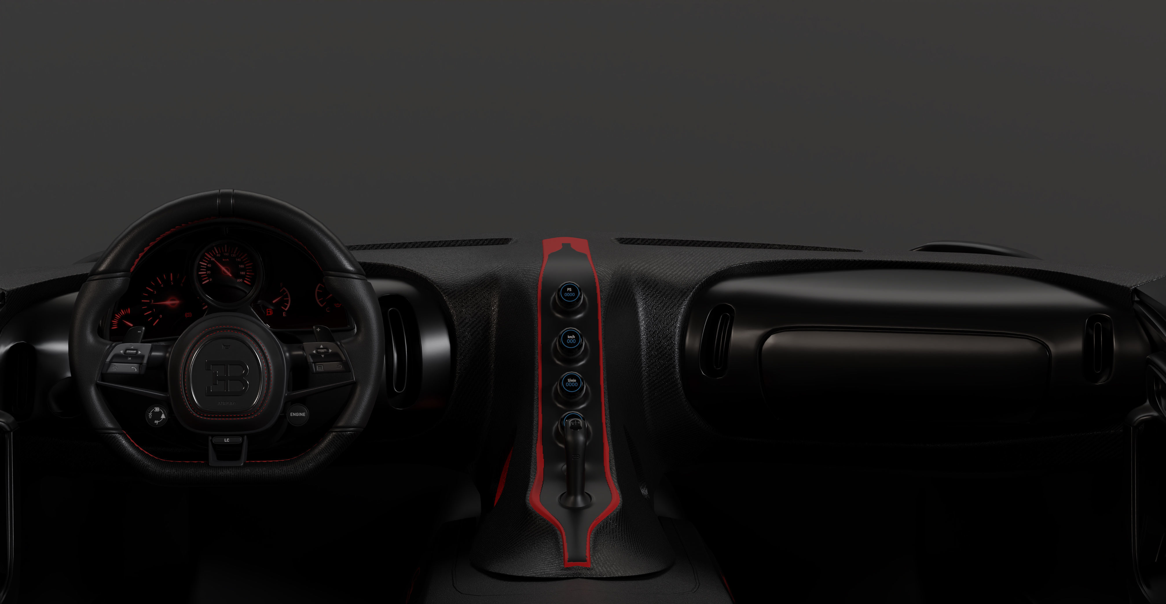 Bugatti la voiture noire Low-poly 3D model_8