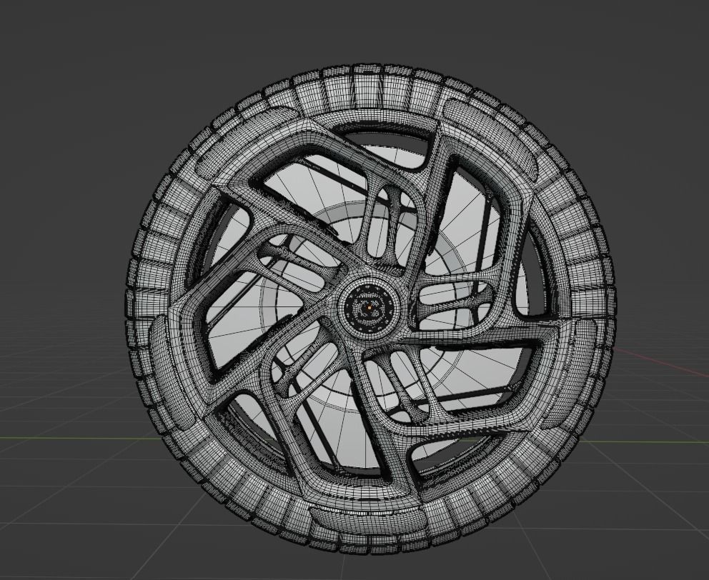 Bugatti la voiture noire Low-poly 3D model_4