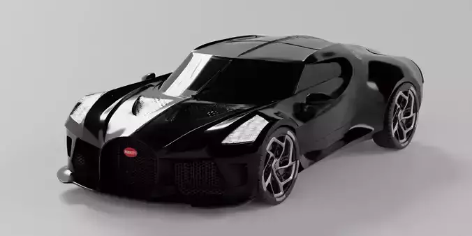 Bugatti la voiture noire Low-poly 3D model