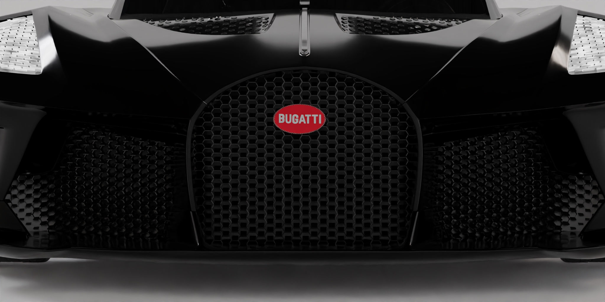 Bugatti la voiture noire Low-poly 3D model_5