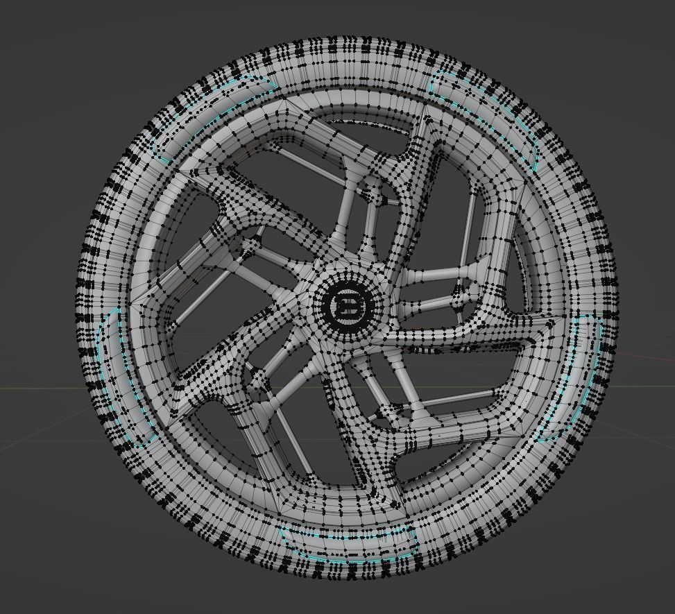 Bugatti la voiture noire Low-poly 3D model_14