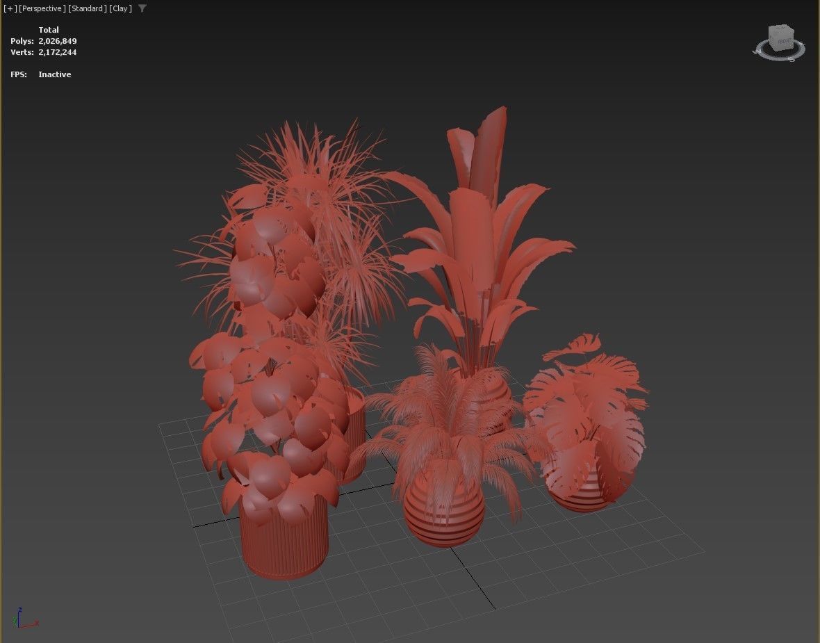Plant set 01 3D model_10