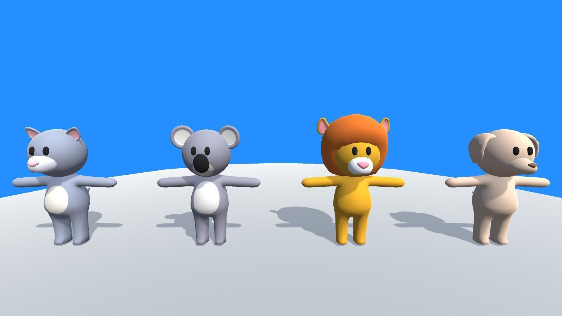 Lowpoly Animal Characters Pack - Cartoon Rigged 3D Models - 2 Low-poly 3D model_5