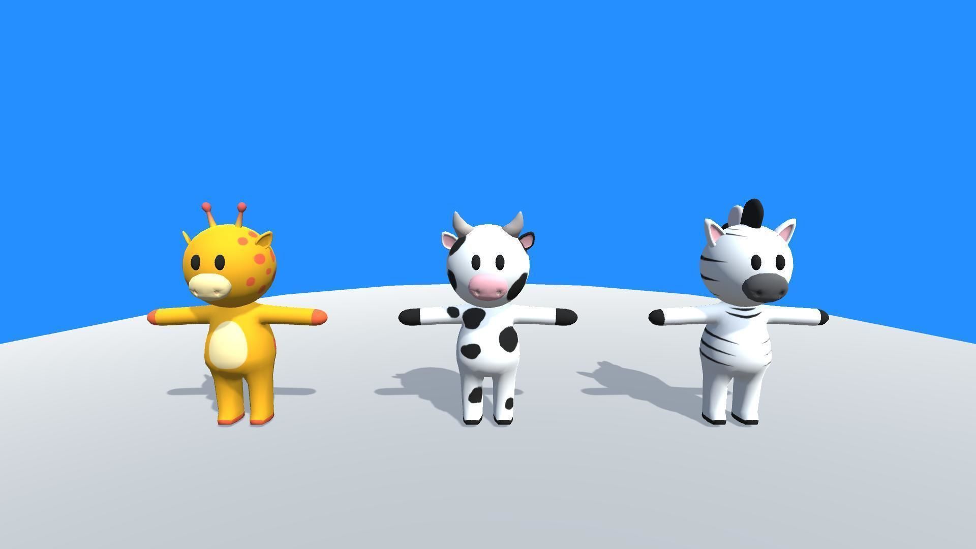 Lowpoly Animal Characters Pack - Cartoon Rigged 3D Models - 2 Low-poly 3D model_6