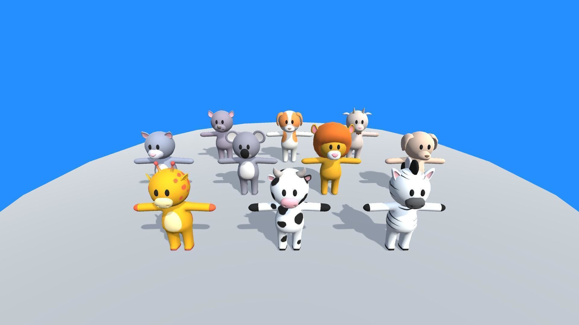 Lowpoly Animal Characters Pack - Cartoon Rigged 3D Models - 2 Low-poly 3D model_3