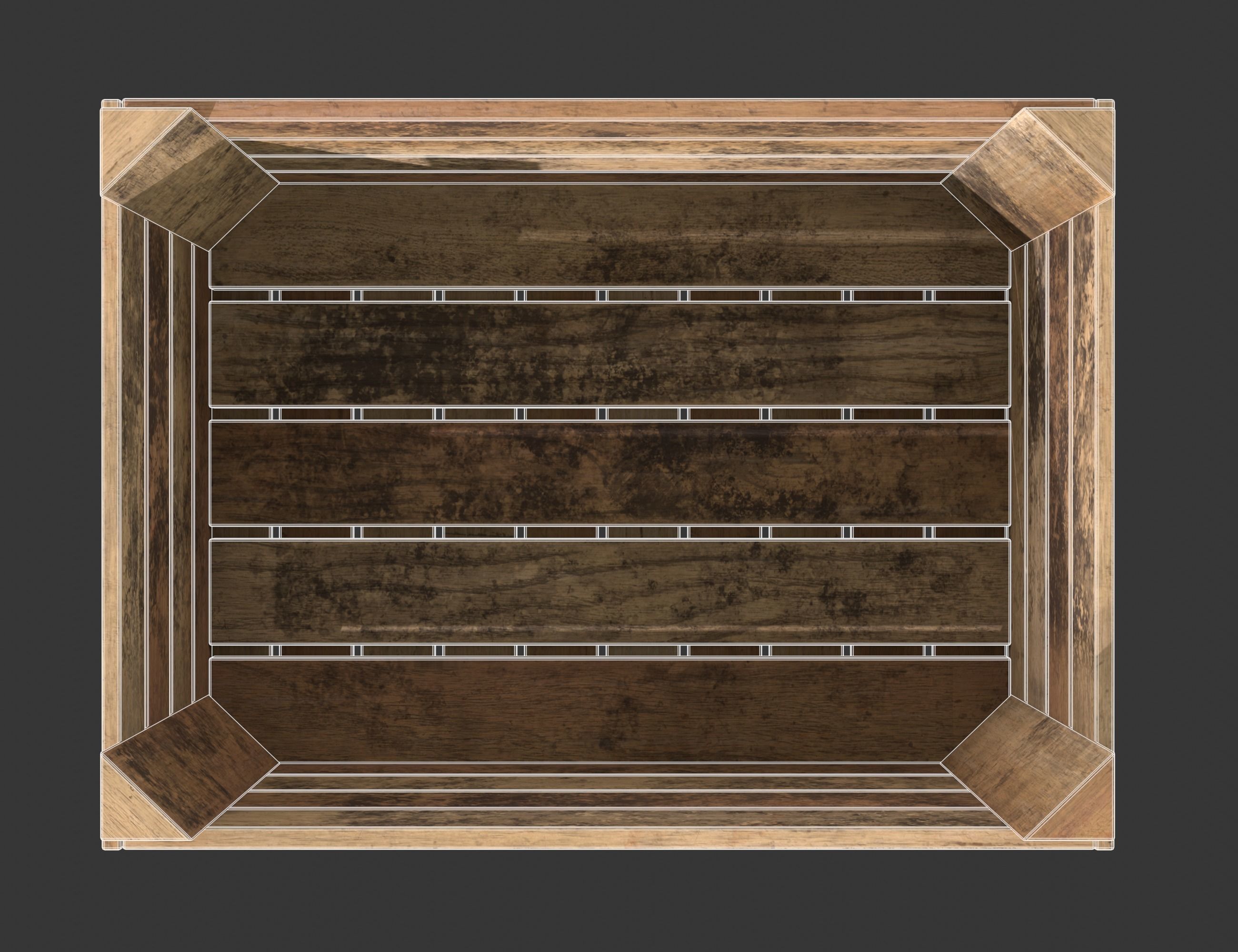 Wooden Fruit Crate 02 Low-poly 3D model_12