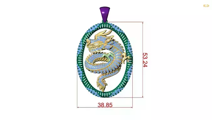 pendant Dragon 3D print model