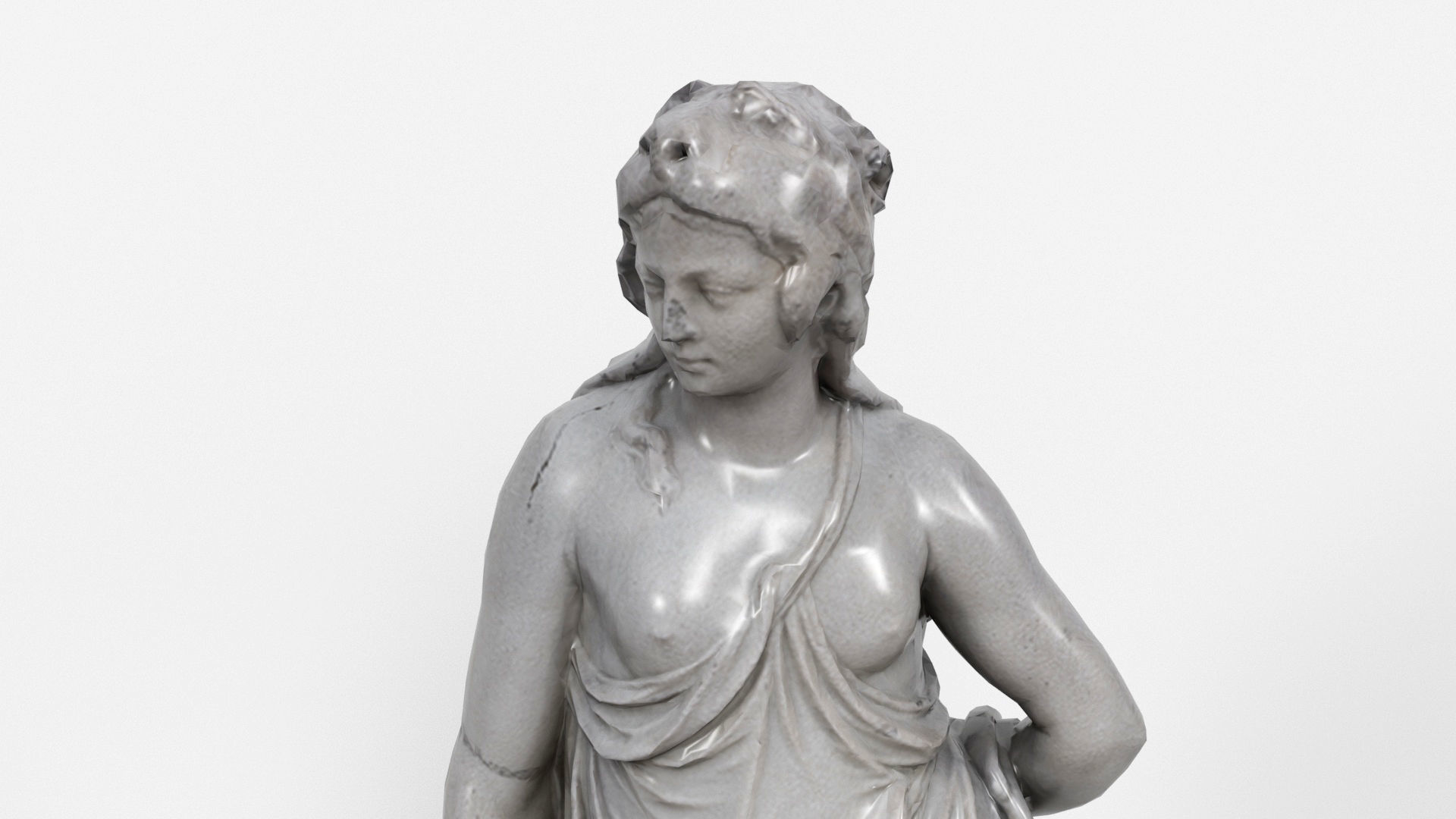 Greek statue Low-poly 3D model_7