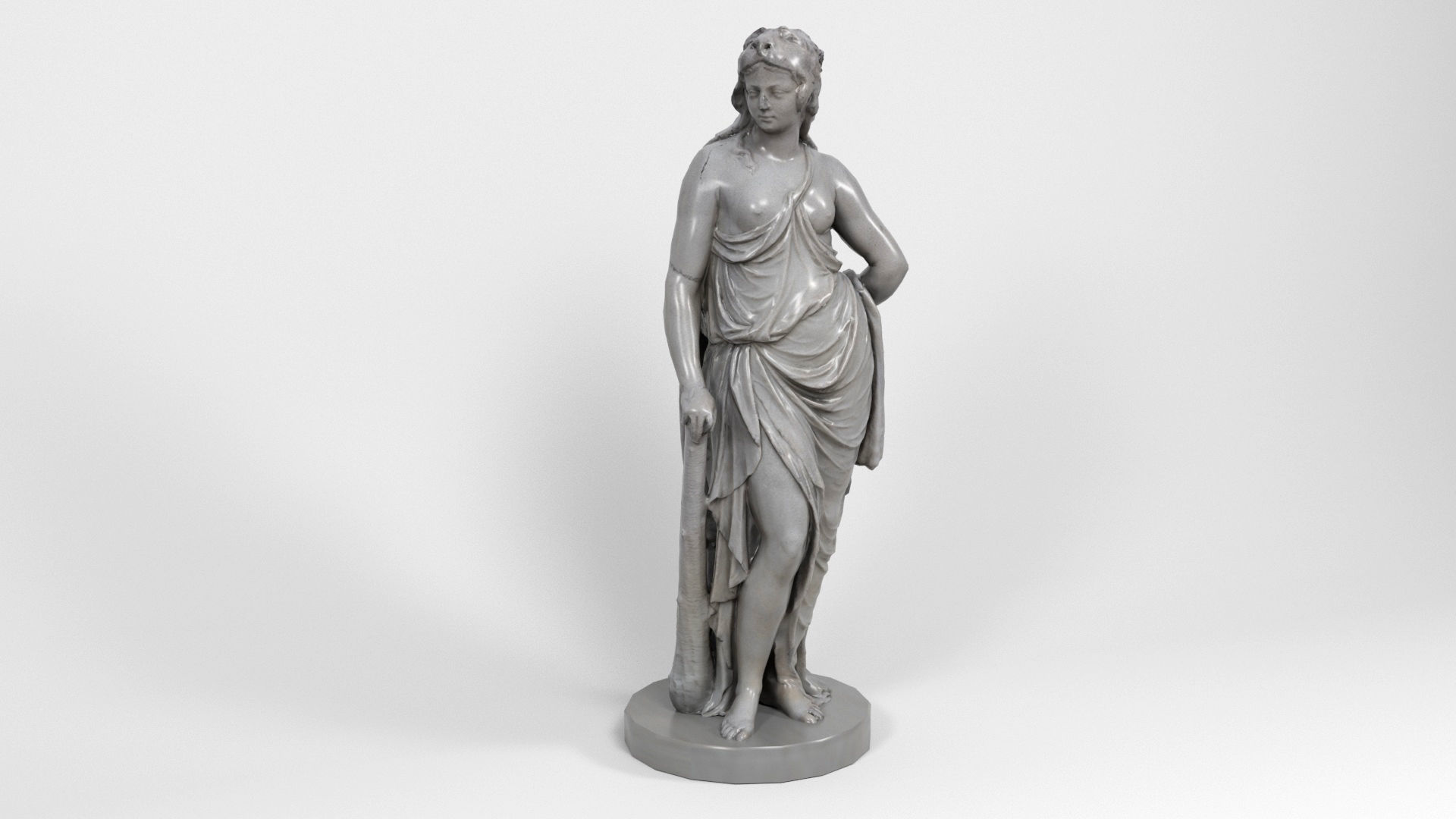 Greek statue Low-poly 3D model_1