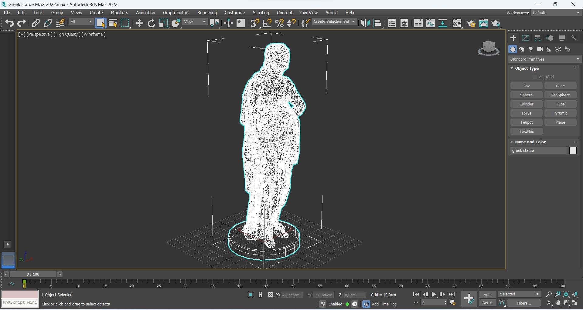 Greek statue Low-poly 3D model_12