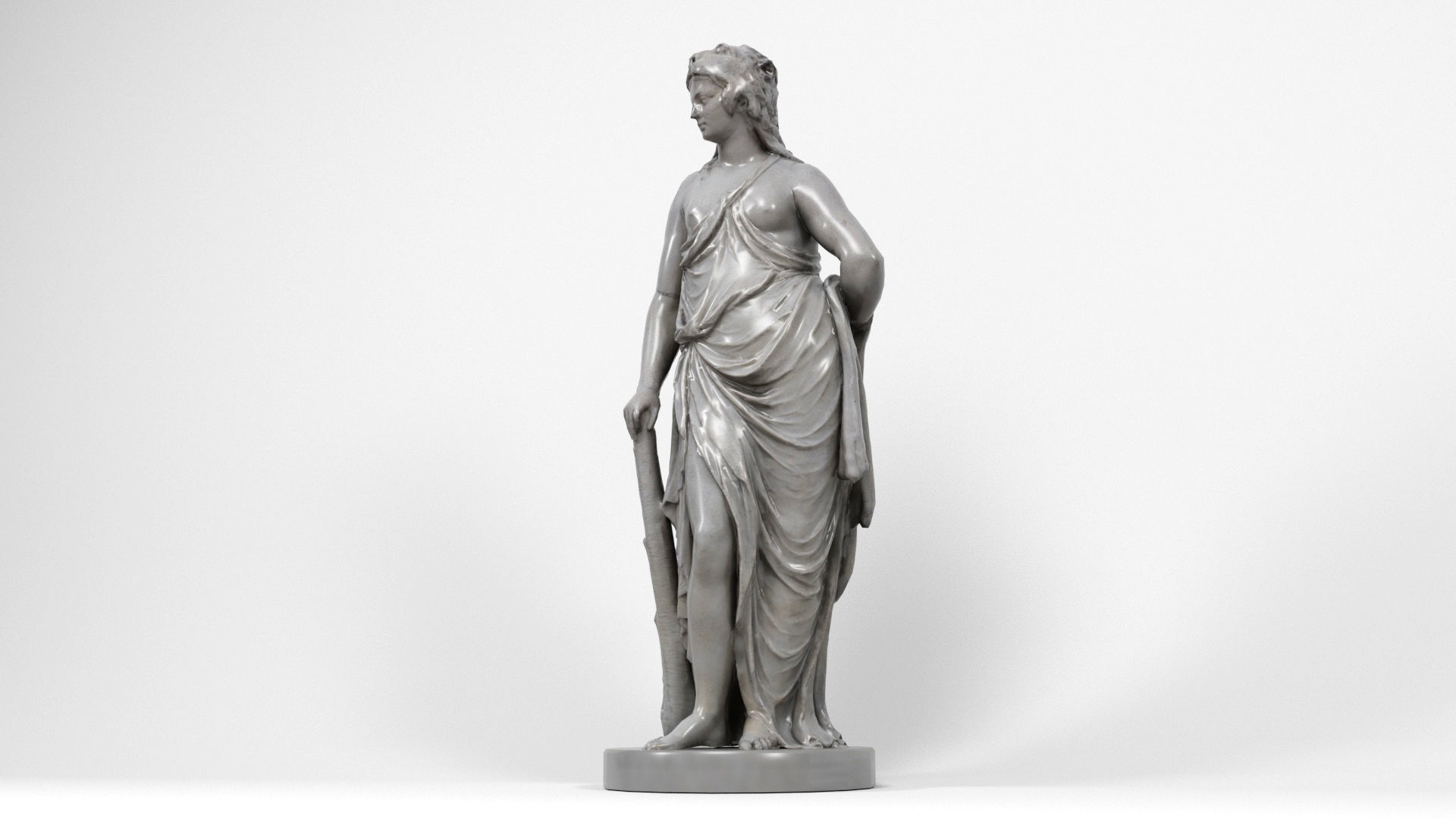 Greek statue Low-poly 3D model_2