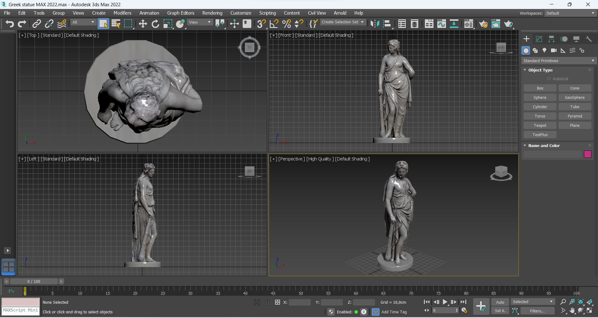 Greek statue Low-poly 3D model_10