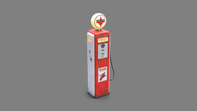 Vintage Gas Pump - PRO Version Low-poly 3D model 3