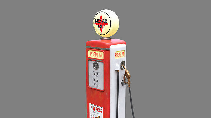Vintage Gas Pump - PRO Version Low-poly 3D model 4