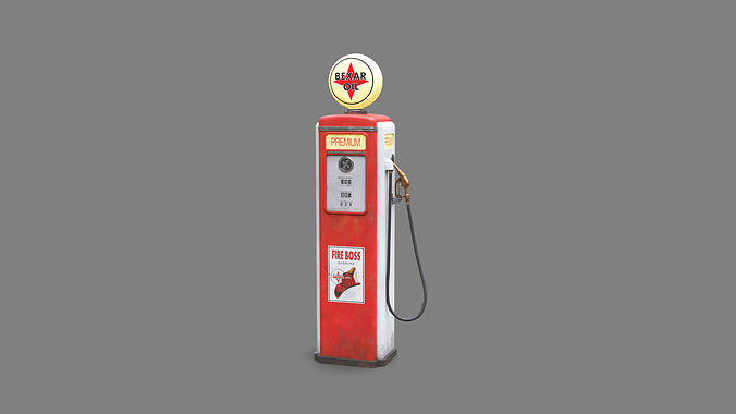 Vintage Gas Pump - PRO Version Low-poly 3D model 2